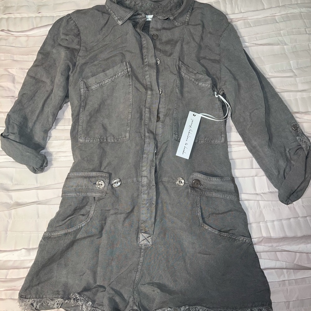 Young Fabulous and Broke Grey romper new with tags